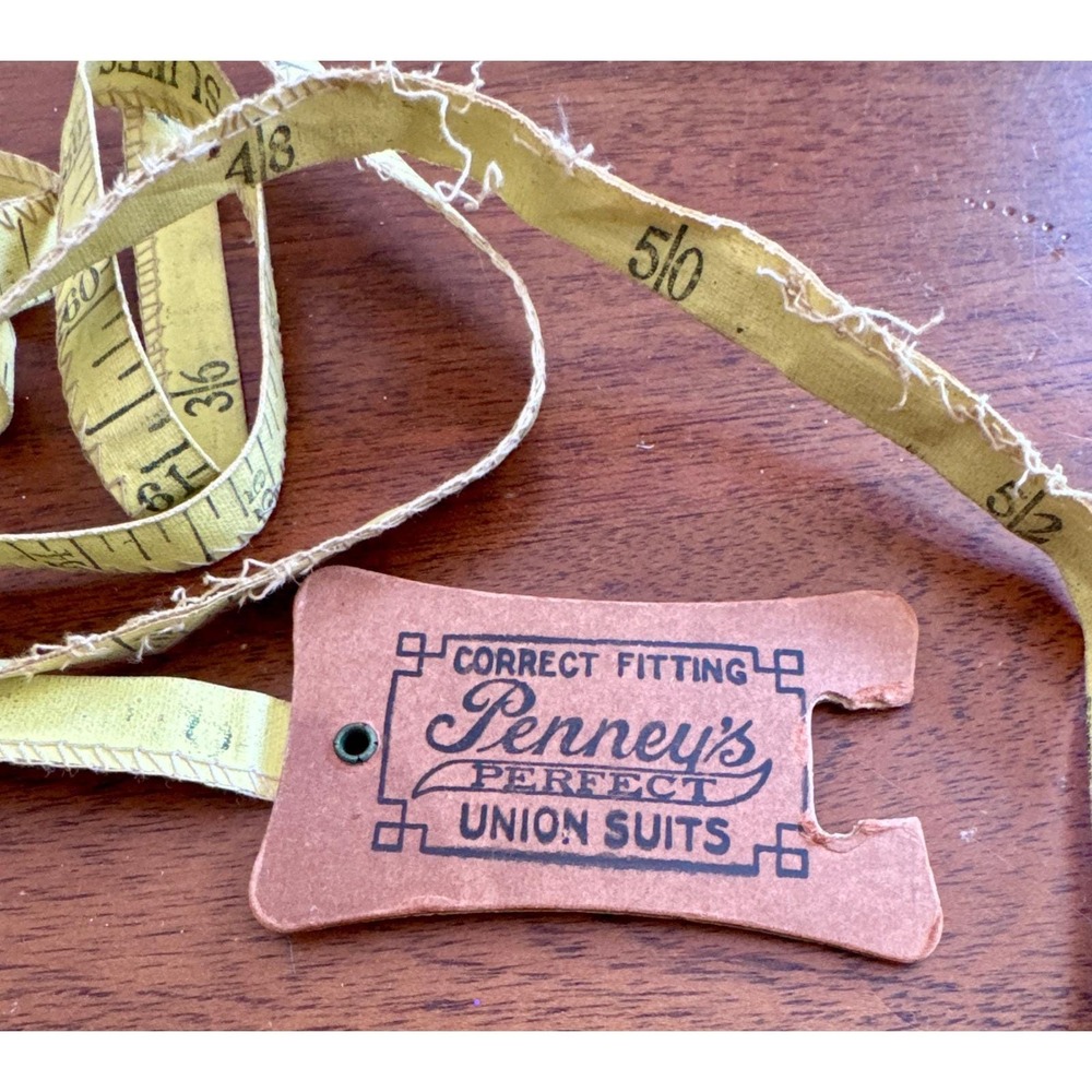 Vintage Pennys JC Penney Perfect Union Suits Cloth Measuring‎ Tape 1930s